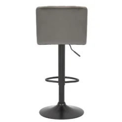 CLP Barkruk Jamie Fluweel Grijs -Puur Woood Winkel 1000055004 0103