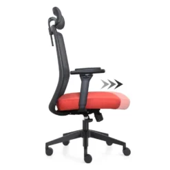 Bureaustoel Napoli Deluxe 4D - NEN-EN 1335 - Rood -Puur Woood Winkel 1000055737 0102