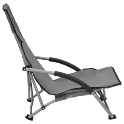 VidaXL Strandstoelen 2 St Inklapbaar Stof Grijs -Puur Woood Winkel 1000056434 0103