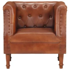 VidaXL Fauteuil Echt Leer Bruin -Puur Woood Winkel 1000059160 0103