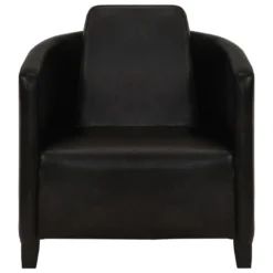 VidaXL Fauteuil Echt Leer Zwart -Puur Woood Winkel 1000059161 0101
