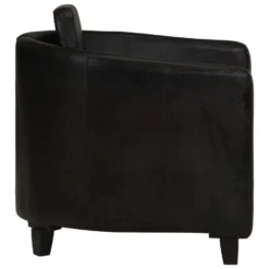 VidaXL Fauteuil Echt Leer Zwart -Puur Woood Winkel 1000059161 0102