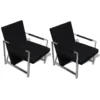 VidaXL Fauteuils 2 St Met Chroom Frame Kunstleer Zwart