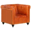 VidaXL Fauteuil Chesterfield-stijl Echt Leer Tan