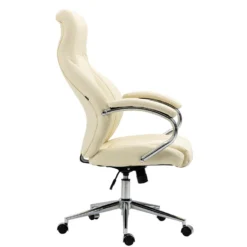 Clp Bureaustoel Wigan Leder Crème -Puur Woood Winkel 1000059674 0102