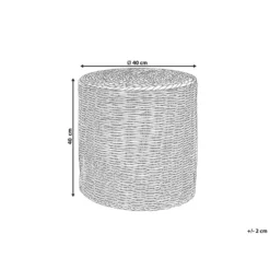 Beliani Poef BARBEL - Beige Waterhyacinth, Zeewier, Palmblad -Puur Woood Winkel 1000059782 0102