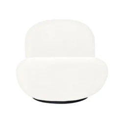 Giga Meubel Draaifauteuil Teddy Wit - Zithoogte 44cm - Fauteuil Swivel