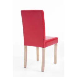 CLP Eetkamerstoel Ina Natura Frame Kunstleder Rood -Puur Woood Winkel 1000068151 0103