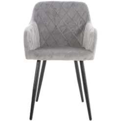 CLP Eetkamerstoel Shila Velvet Grijs -Puur Woood Winkel 1000068172 0102