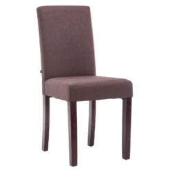 CLP Eetkamerstoel Ina Cappuccino Frame Stof Bruin