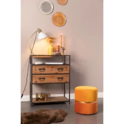Parya Home - Bubble Poef - Oranje - Velvet -Puur Woood Winkel 1000068285 0101