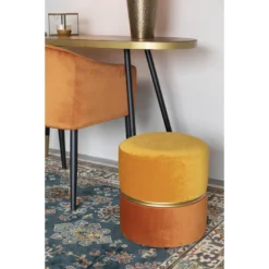 Parya Home - Bubble Poef - Oranje - Velvet -Puur Woood Winkel 1000068285 0103