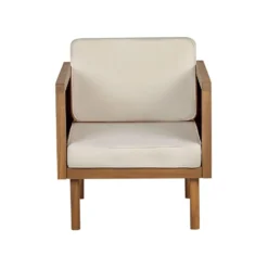 Beliani Fauteuil BARATTI - Lichte Houtkleur Acaciahout