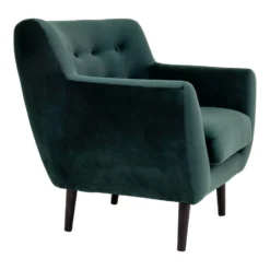 Giga Meubel Fauteuil Stof Donkergroen - Zithoogte 43cm - Stoel Monte -Puur Woood Winkel 1000068611 0103