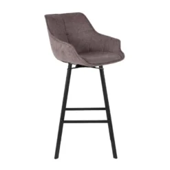 Giga Meubel Barstoel Taupe Draaibaar - Zithoogte 65cm - Stoel Shannon -Puur Woood Winkel 1000069080 0102