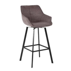 Giga Meubel Barstoel Taupe Draaibaar - Zithoogte 65cm - Stoel Shannon -Puur Woood Winkel 1000069080 0103