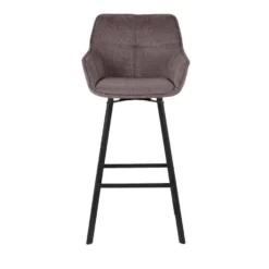 Giga Meubel Barstoel Taupe Draaibaar - Zithoogte 65cm - Stoel Shannon