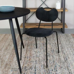 Giga Meubel Eetkamerstoel Zwart - Zithoogte 47cm - Stoel Aspen -Puur Woood Winkel 1000069276 0102