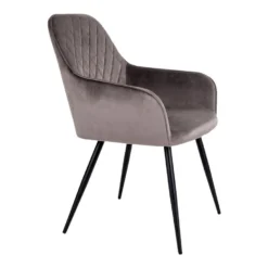 Giga Meubel Eetkamerstoel Velvet Taupe - Zithoogte 47cm - Stoel Harbo -Puur Woood Winkel 1000069310 0103