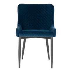 Giga Meubel Eetkamerstoel Velvet Blauw - Zithoogte 47cm - Stoel Boston -Puur Woood Winkel 1000069313 0102