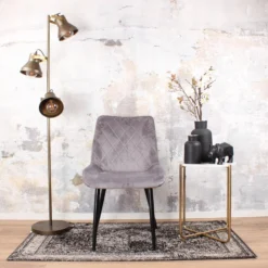 DS4U® Benito Eetkamerstoel 2.0 - Stof - Grijs -Puur Woood Winkel 1000069433 0102