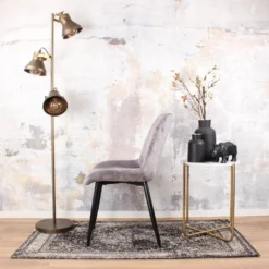 DS4U® Benito Eetkamerstoel 2.0 - Stof - Grijs -Puur Woood Winkel 1000069433 0103