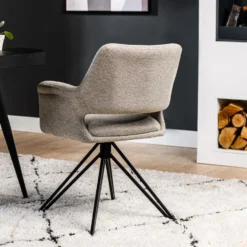 Roman Armstoel - Stof - Grijs -Puur Woood Winkel 1000069448 0102