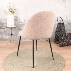 DS4U® Luuk Eetkamerstoel Teddy - Stof - Bruin -Puur Woood Winkel 1000069460 0103