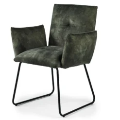 Rogier Armstoel Velvet - Stof - Groen
