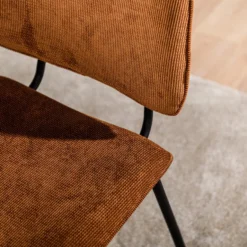 Ribel Eetkamerstoel Wave - Stof - Koperkleurig -Puur Woood Winkel 1000069478 0103