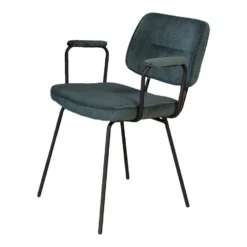 Remco Armstoel Ribstof - Stof - Groen -Puur Woood Winkel 1000069500 0101