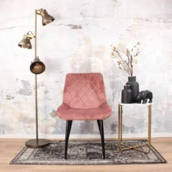DS4U® Benito Eetkamerstoel 2.0 - Stof - Roze -Puur Woood Winkel 1000069501 0102