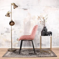 DS4U® Benito Eetkamerstoel 2.0 - Stof - Roze -Puur Woood Winkel 1000069501 0103