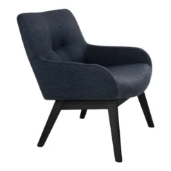 Giga Meubel Loungestoel Stof Donkergrijs/Zwart - Zithoogte 40cm -Puur Woood Winkel 1000069892 0103