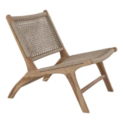 Giga Meubel Stoel Rotan Naturel - Zithoogte 40cm - Stoel Derby Teak -Puur Woood Winkel 1000069893 0103
