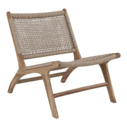 Giga Meubel Stoel Rotan Naturel - Zithoogte 40cm - Stoel Derby Teak