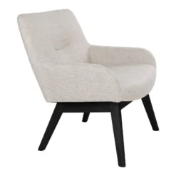Giga Meubel Loungestoel Stof Zand/Zwart - Zithoogte 40cm -Puur Woood Winkel 1000069905 0102