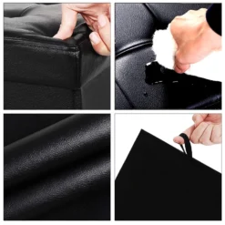 ACAZA Poef - Opvouwbaar - Zonder Poten - Eco-leder - 76 Cm - Zwart -Puur Woood Winkel 1000070628 0102