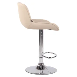 CLP Barkruk Lentini Chroom Frame Kunstleder Crème -Puur Woood Winkel 1000070979 0102