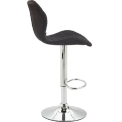 CLP Barkruk Cork Chroom Frame Stof Grijs -Puur Woood Winkel 1000070981 0102