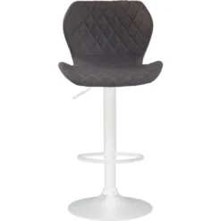 CLP Barkruk Cork Wit Frame Stof Grijs -Puur Woood Winkel 1000070985 0101