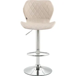 CLP Barkruk Cork Chroom Frame Stof Crème -Puur Woood Winkel 1000071037 0101