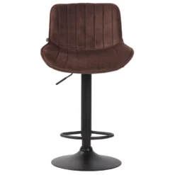 CLP Barkruk Lentini Zwart Frame Fluweel Bruin -Puur Woood Winkel 1000071042 0101