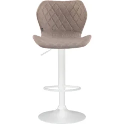 CLP Barkruk Cork Wit Frame Stof Taupe -Puur Woood Winkel 1000071046 0101