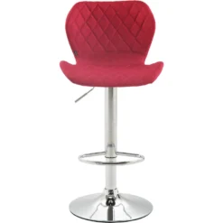 CLP Barkruk Cork Chroom Frame Stof Rood -Puur Woood Winkel 1000071053 0101