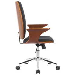 Clp Bureaustoel Burbank Kunstleer Zwart -Puur Woood Winkel 1000071070 0102