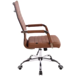 Clp Bureaustoel Amadora Kunstleer Lichtbruin -Puur Woood Winkel 1000071083 0102