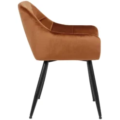 CLP Eetkamerstoel Emia Fluweel Bruin -Puur Woood Winkel 1000071115 0102