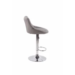 CLP Set Van 2 Barkrukken Lazio Stof Zilverkleurig -Puur Woood Winkel 1000071201 0102