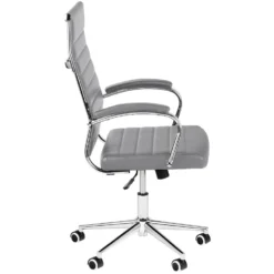 CLP Bureaustoel Mollis Kunstleer Grijs -Puur Woood Winkel 1000071213 0102